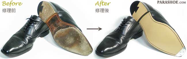 チーニー（CHEANEY）靴のソール交換修理前と修理後