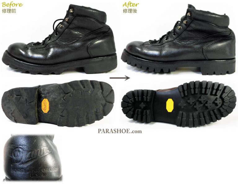 【靴修理事例】ダナー（Danner）ワークブーツのオールソール交換修理（Vibram ビブラム1100黒） | 靴のパラダイス★公式ブログ