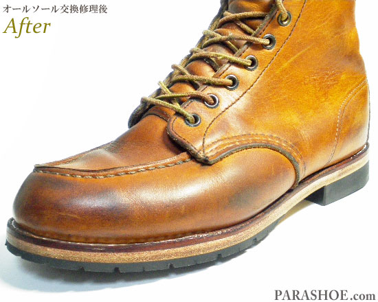 レッドウィング（RED WING）アイリッシュセッター ワークブーツ キャメル（メンズ 革靴・カジュアルシューズ・紳士靴）オールソール交換修理