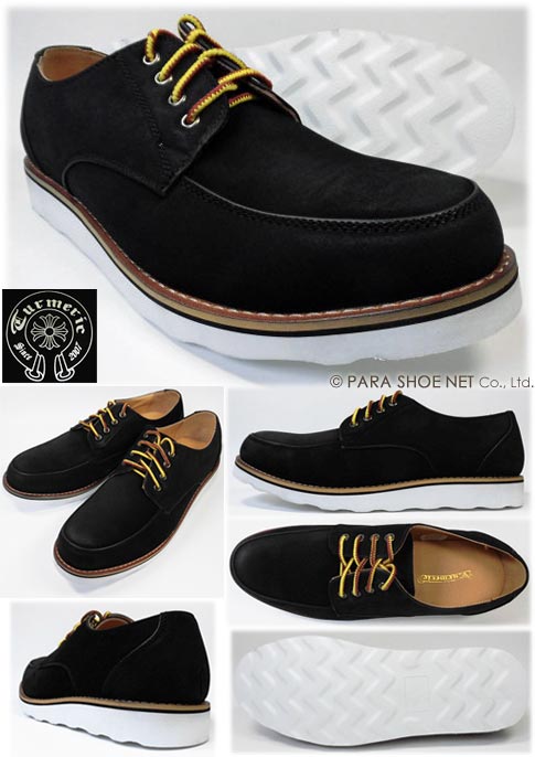 Tumeric Uチップ カジュアルシューズ 黒（ブラック）ワイズ3E(EEE)  28cm（28.0cm）、29cm（29.0cm）、30cm（30.0cm）大きいサイズ（ビッグサイズ/キングサイズ）メンズ紳士靴  靴 専門通販サイト靴のパラダイス