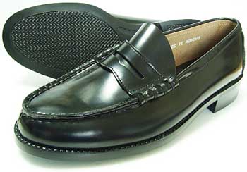 BRAVAS（MoonStar）本革 メンズ ローファー 黒 （学生靴・通学靴・紳士 