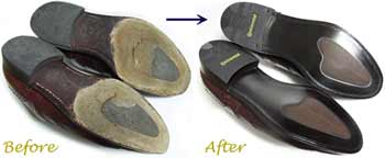 スコッチグレイン（SCOTCH GRAIN）紳士靴のソール交換修理前と修理後