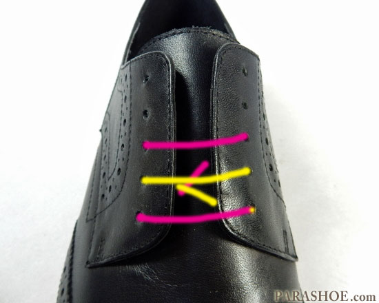 パラレルでの靴紐の通し(結び)方 手順1