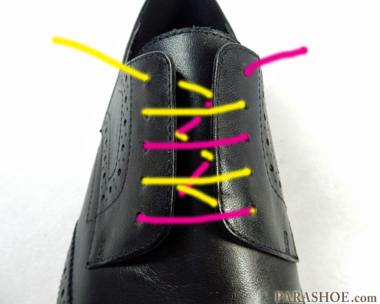 パラレルでの靴紐の通し(結び)方 手順2