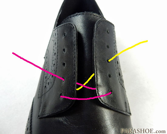 パラレルでの靴紐の通し（結び）方 手順2