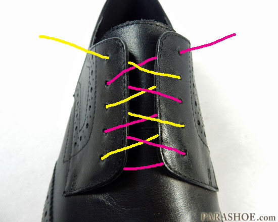アンダーラップでの靴紐の通し（結び）方　手順3