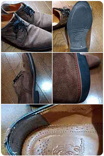 ハッシュパピーの革靴（ビジネスシューズ・紳士靴）のソール摩耗部分