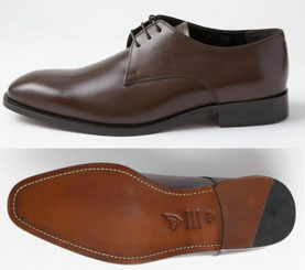 レザーソール（革底）＋セメント製法の紳士靴（革靴・ビジネスシューズ）のソール底面