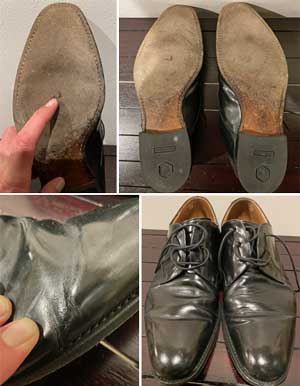 チャーチ（CHURCH'S）革靴（ビジネスシューズ・紳士靴）のレザーソール（革底）摩耗部分
