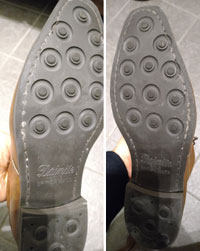 ダイナイトソールでのオールソール交換修理した紳士靴（革靴・ビジネスシューズ）