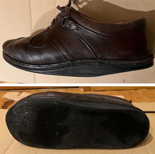 フィンコンフォート（Finn Comfort）の革靴（茶色）のソール摩耗部分