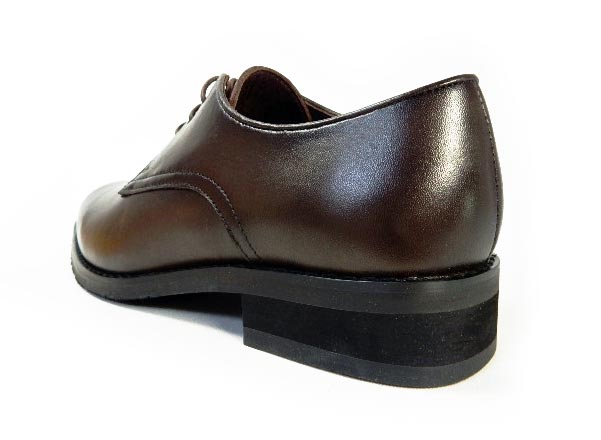 PARASHOE 本革 プレーントゥ ビジネスシューズ ダークブラウン(濃茶