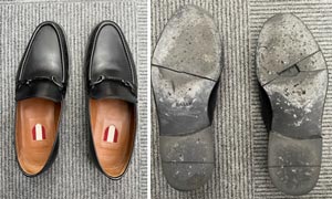 バリー（Bally）メンズドレスシューズ（革靴・ビジネスシューズ・紳士靴）のソール割れ部分