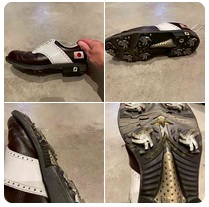 フットジョイ(Footjoy)アイコン(ICON)ゴルフシューズのスパイクソール劣化部分