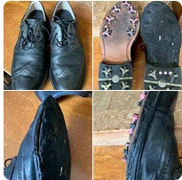 ecco(エコー)メンズ ゴルフシューズのレザーソール(革底)が加水分解で剥がれた写真