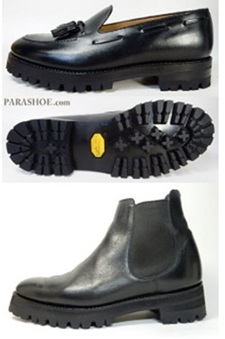 ビブラムソール+EVAミッドソールで厚底(上げ底・ボリュームソール)でのオールソール交換修理例