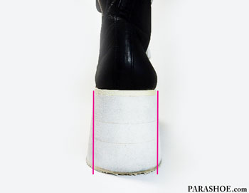 テーパー状の厚底ソールをストレートに修理イメージ