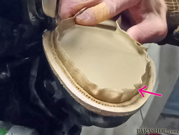 ドブ起こし(伏せ縫い、チャネル仕上げ)