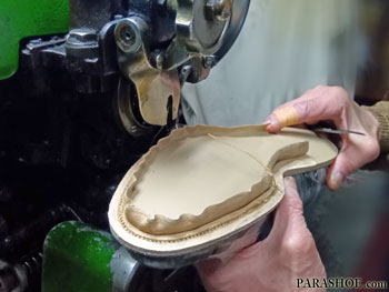 チャネル仕上げ(伏せ縫い)の出し縫い時