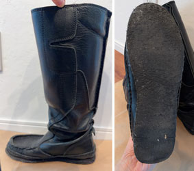 婦人ブーツの天然ゴムのソールの摩耗部分