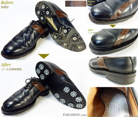 FootJoy(フットジョイ)ICON(アイコン)ゴルフシューズのオールソール修理後(ラバーソール(ゴルフシューズ)&ソフトスパイク)の写真
