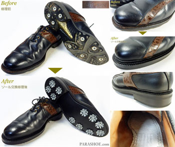 FootJoy(フットジョイ)ICON(アイコン)ゴルフシューズをブラックラピド式でオールソール交換修理した写真