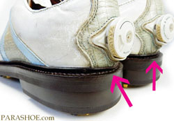 ゴルフシューズのかかとダイヤル式部分