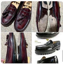 タッセルローファー(紳士靴)のレザーソール摩耗部分