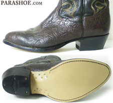 ウエスタンブーツをレザーソール(革底)でオールソール交換修理した写真